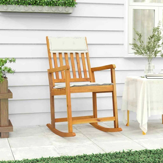 VidaXL Panca Da Giardino 2-in-1 In Legno Di Acacia Con Cuscini – Trasformabile In Lettino, 160-205 Cm