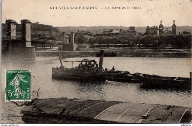 18790 cpa 69 Neuville sur Saône - le Pont et le Quai