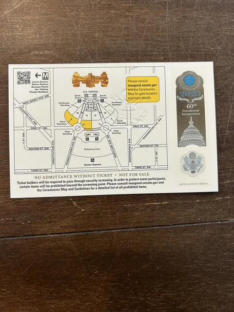 2025 PRESIDENT DONALD Trump/JD Vance Inauguration Yellow Swearing In