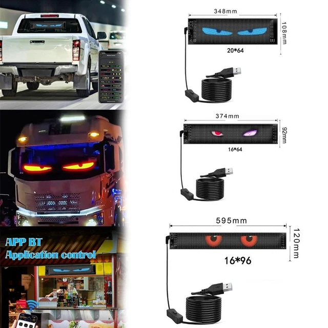 TRUCK WINDSHIELD CARS Devil Eyes Light Remote Dynamic Display Screen £