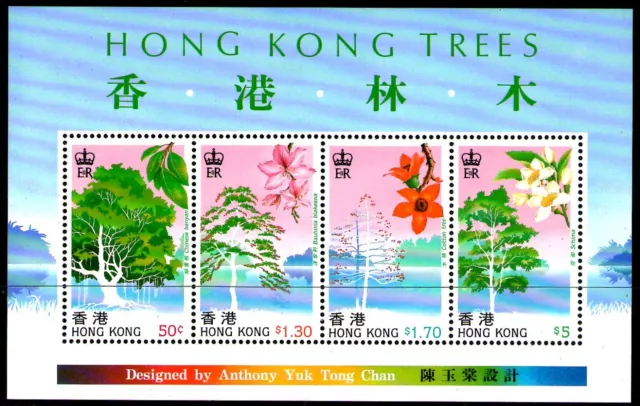 Hong Kong 1988 Trees Mini Sheet MUH