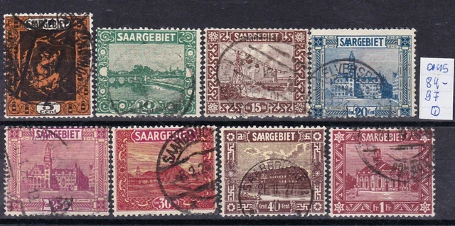 saargebiet bis 1934: Mi. Nr. aus 84-97 gestempelt