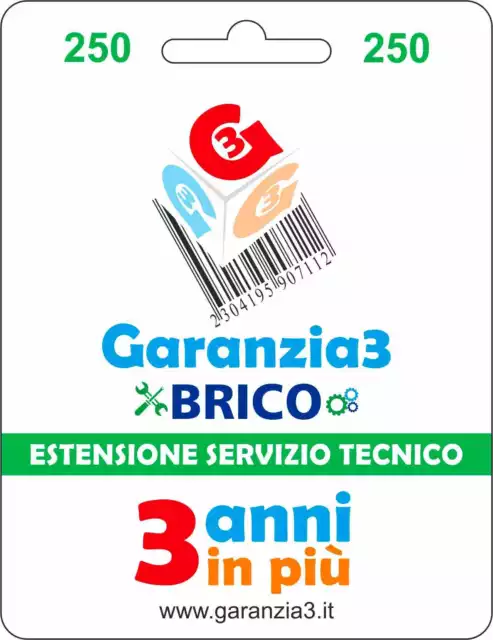 Garanzia 3 Brico - Estensione del Servizio Tecnico Fino a 250,00 Euro