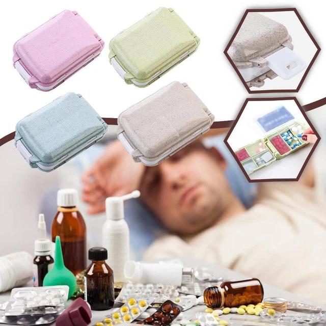 1x scatola giornaliera per pillole custodia organizzatore portatile dispenser per medicinali archiviazione viaggio C3V3
