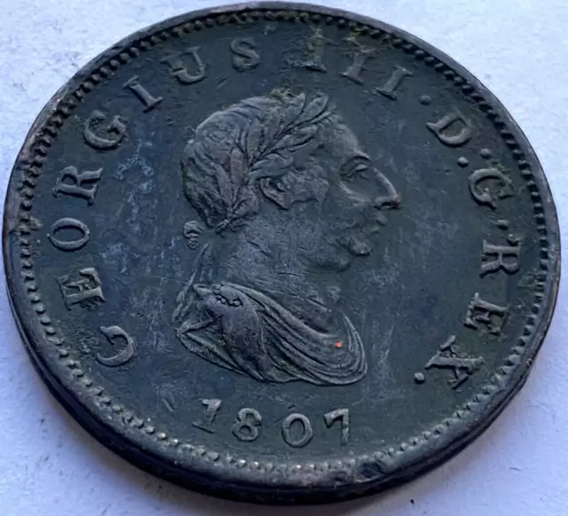 1807 Great Britain George III Half Penny Coin  / Nice coin / #31