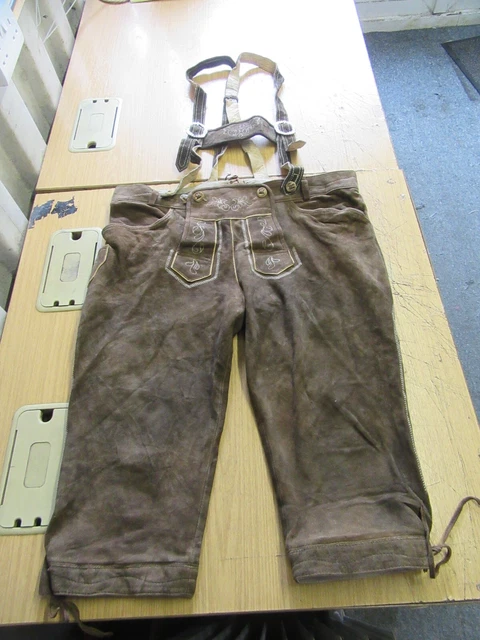 Pantaloni In Pelle Trachten Vintage Austriaci Octoberfest Pantaloni In Pelle Uk 38"