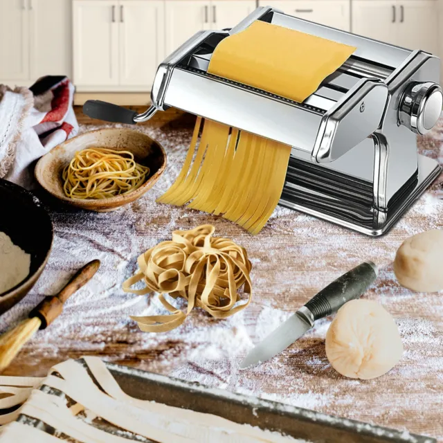 Stainless Steel Pasta Lasagne Spaghetti Tagliatelle Ravioli Maker Machine New