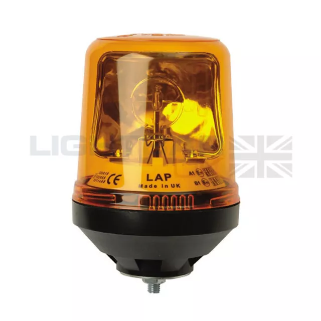 Single Bolt Mount Tractor Digger Emergency Rotating Flashing Amber Beacon R65