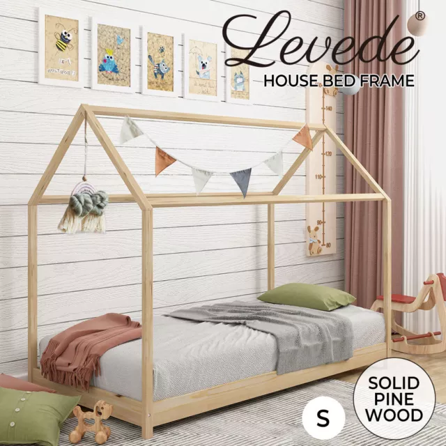 Levede Bed Frame Single Wooden Timber House Frame Wood Mattress Base Platform