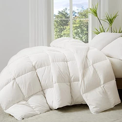 HomeMate Goose Feather Down Comforters Duvet Inserts Cal King Size White Duve...