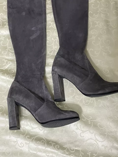 Stuart Weitzman Women's Highland Gray Suede Over-the-knee Boot Sz10 2