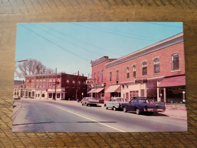 Postcard MI Michigan Olivet Eaton County Downtown Street Scene