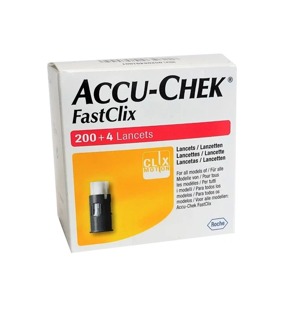 Lancetas Accu-Check FastClix 204 unidades 34 tambores cada 6 lancetas nuevas