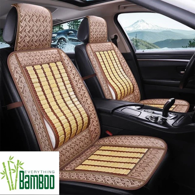 2 Pieces Bamboo Car Seat Cover Chair Sofa Lumbus Support Mat Cool Summer BSC07