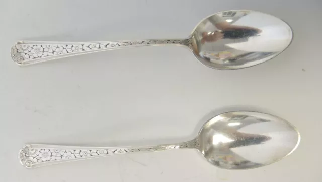 Two Towle Sterling Teaspoons- Old Brocade