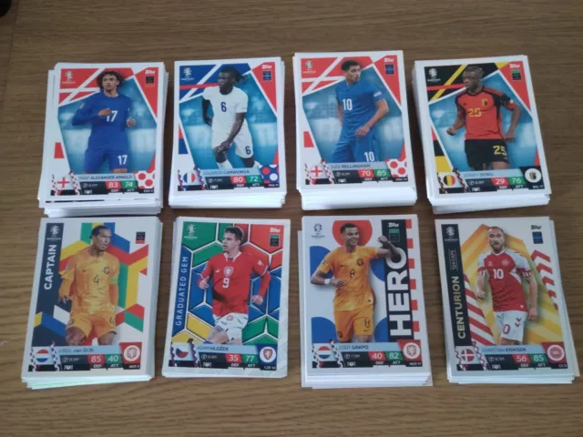 Topps Match Attax UEFA Euro 2024 Bundle Lot 296 Cards Captain Centurion & More