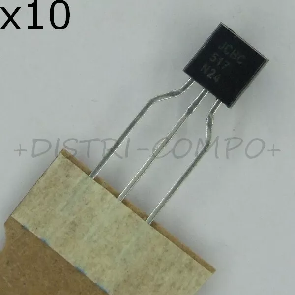 BC517 = BC517-D74Z Transistor NPN darlington 30V 1.2A TO-92 ONS RoHS (lot de 10)