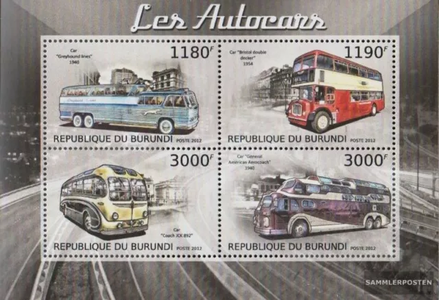 Burundi 2903-2906 Kleinbogen (kompl.Ausg.) postfrisch 2012 Historische Autobusse