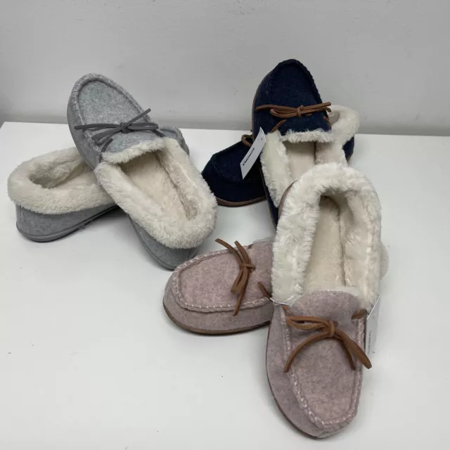 New Women's Sonoma Goods For Life Felt Moccasin Slippers Choose Size