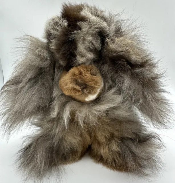Alpaca Fur Brown Super Soft Bunny Plush Stuffed Animal Easter Rabbit Toy