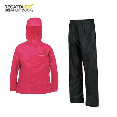Regatta Girls Kids School Rain Coat Waterproof Jacket & Trouser Suit Set RRP £50