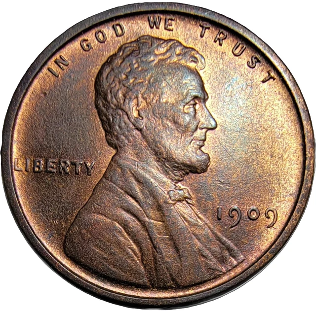 1909 Vdb 1C Lincoln Cent Wheat Penny Bu Gem T1