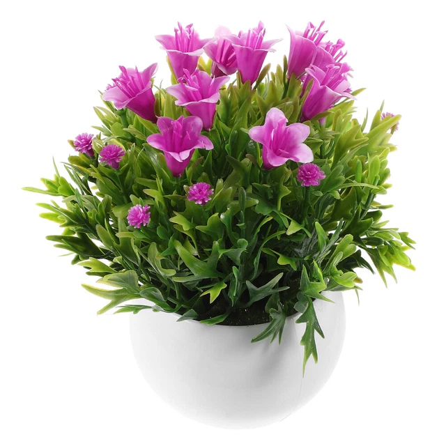 DecoratingLives Mini Pianta Artificiale In Vaso | Verde Finto Altezza 25 Cm | Viola | Plastica Ecologica | Decorazione Casa Ufficio - 4