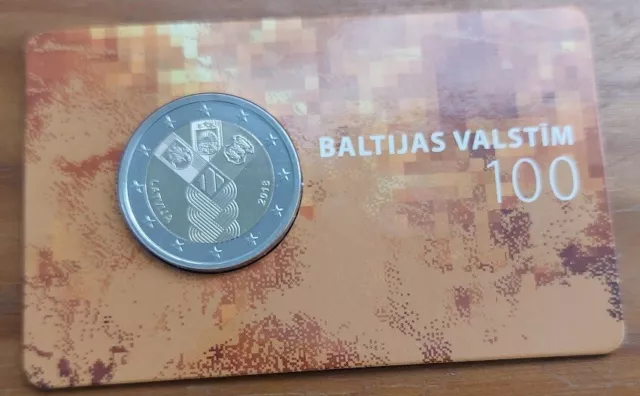 LETTLAND - COINCARD 2 EUROS Gedenkmünzen 2018 " Baltischen Staaten "