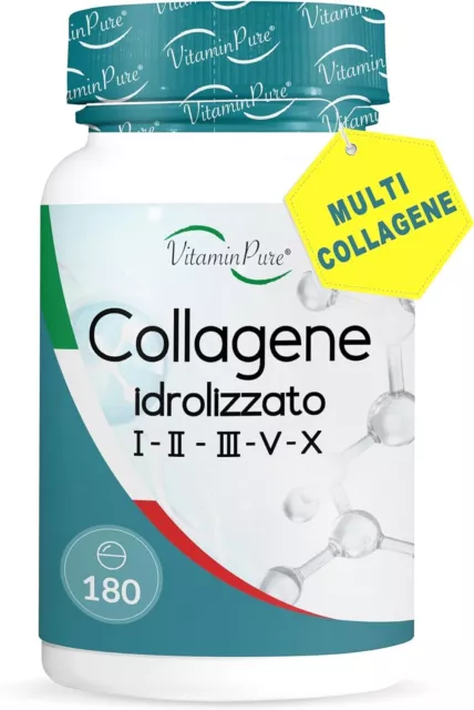 Collagene Idrolizzato Puro 100% - Collagene Integratore - 180 compresse