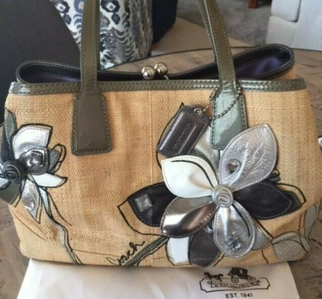 Coach Hampton Floral Straw Exterior Bags & Handbags for Women for