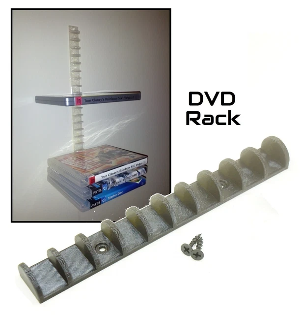 Soporte de montaje en pared para guardar DVD, videojuegos, BluRay, CD, películas