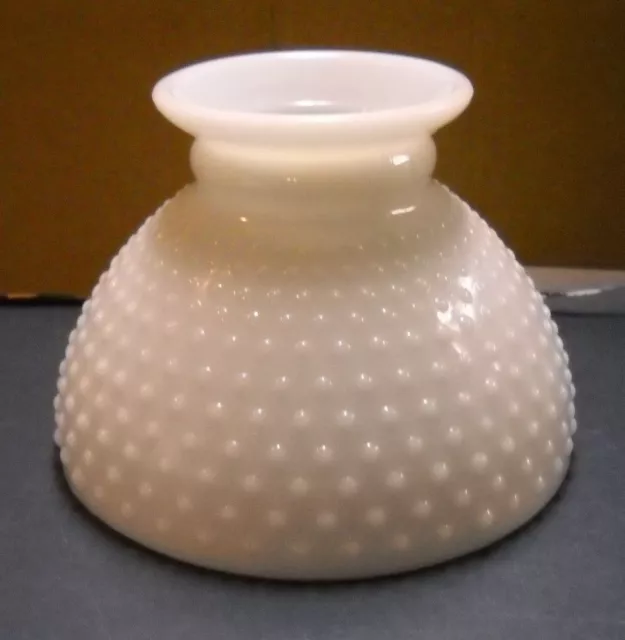 White Hobnail Milk Glass Light Lamp Shade Gwtw Student 8" Fitter Hurricane