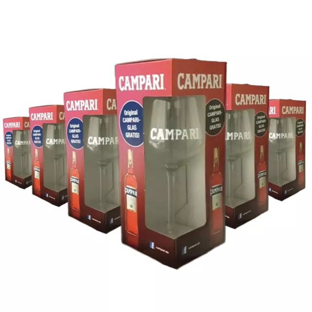 6x Campari Gläser Glas Cocktail Longdrink Spritz Aperitif Wermut Set Bar Rosso