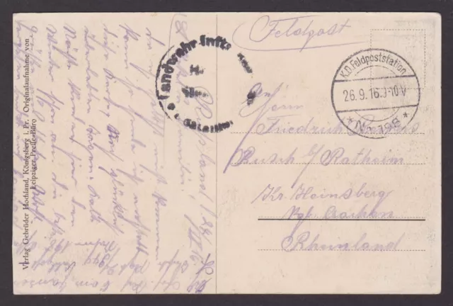 GERMANY 1916, Vintage postcard, Warsaw Poland, Fieldpost 3