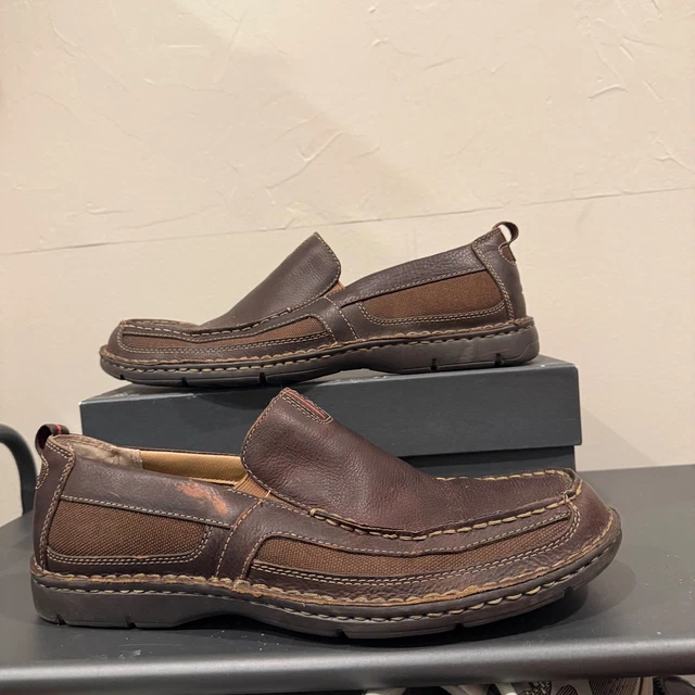 CLARKS XTR LITE Lambeth Slip On Loafers Brown Nubuck Leather  display picture 1