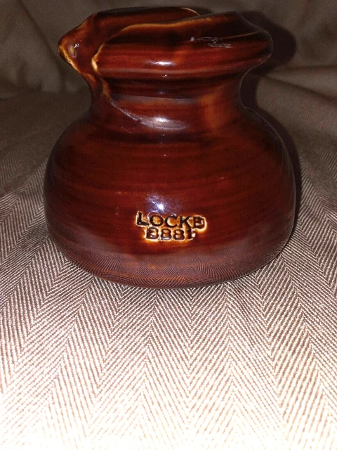 Vintage LOCKE 8881 Brown Glazed Porcelain Insulator