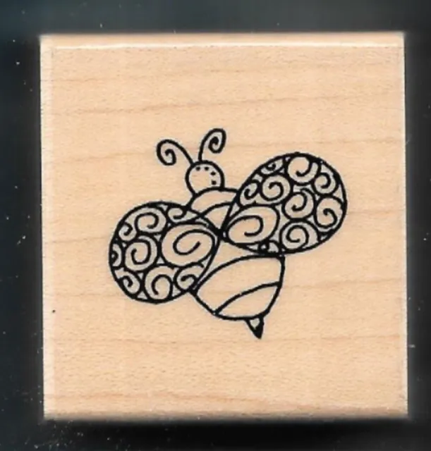 HONEY BEE STINGER WINGS INSECT DESIGN Insect Drawing Art CTMH wood RUBBER STAMP