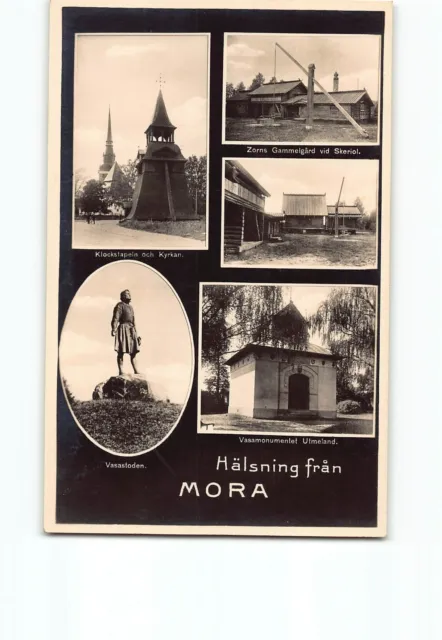 Old Vintage Multiview Postcard of  Halsning fran MORA Sweden
