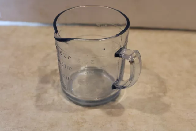 Vintage Fire King Oven Glass Sapphire Blue 8 Oz 1 Cup Measuring Cup 3 1/2"