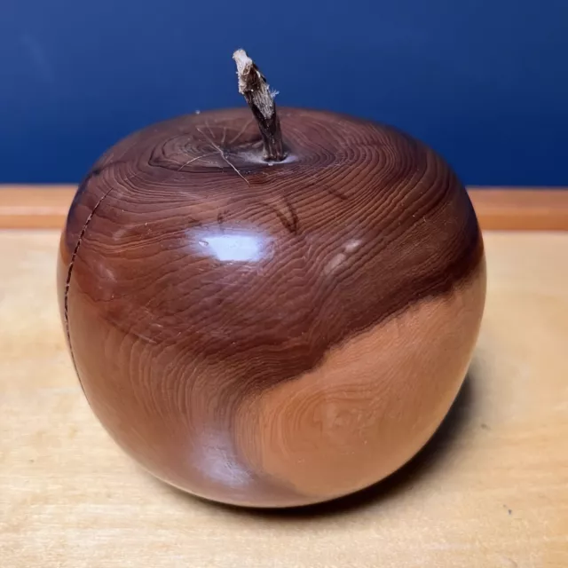 Vintage Hand turned wooden apple