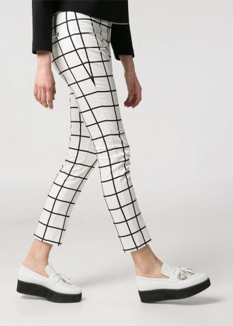 Pantalon Mango En Coton Mélangé - Couleur Rose Et Blanc - Taille 38 - Neuf Avec étiquettes