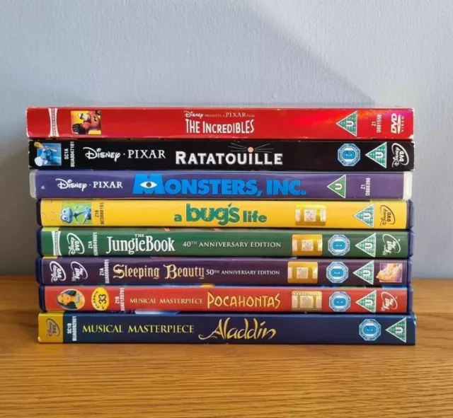 8 CLASSIC Walt Disney's DVD Bundle: ALADDIN, POCAHONTAS, JUNGLE BOOK, BUGS LIFE