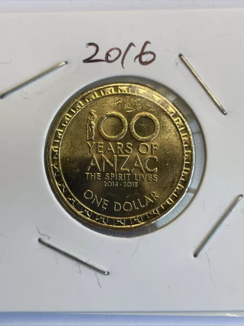 2016 Australian 🇦🇺$1 Coin -100 Years of ANZAC One Dollar $1 Coin 🔥