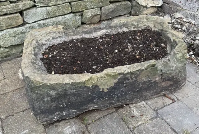 Antique York stone trough 2
