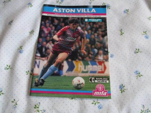 Aston Villa v Coventry City Barclays League Division 1 1989