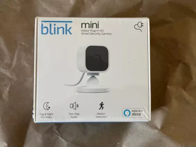 Cámara de Seguridad Inteligente Blink Mini Interior Plug-in HD Cámara SELLADA Solo
