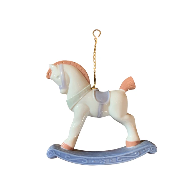 Liadro Porcelain Carousel Rocking Horse Christmas Home Ornament Decor