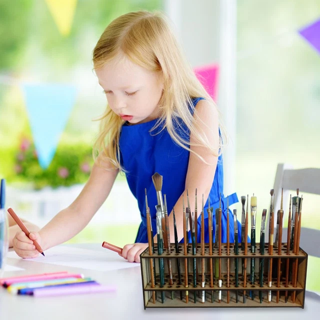 PAINT BRUSH HOLDER Wallmounted Multifunctional 67 Holes Makeup Brushes