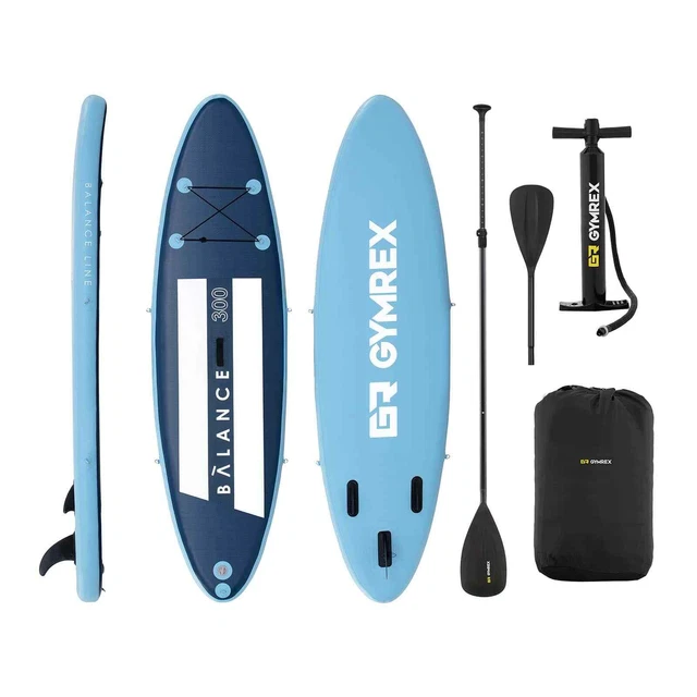 Pack Paddle Gonflable Stand Up Board Planche Surf Accessoires Bleu 2 Tons 135kg