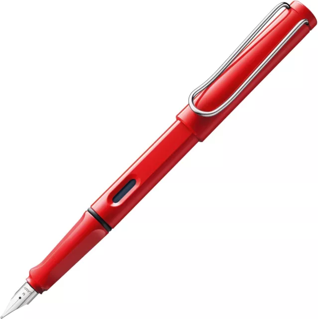 LAMY Füller Safari ROT Füllfederhalter Füllhalter Edelstahl Feder M Patrone blau